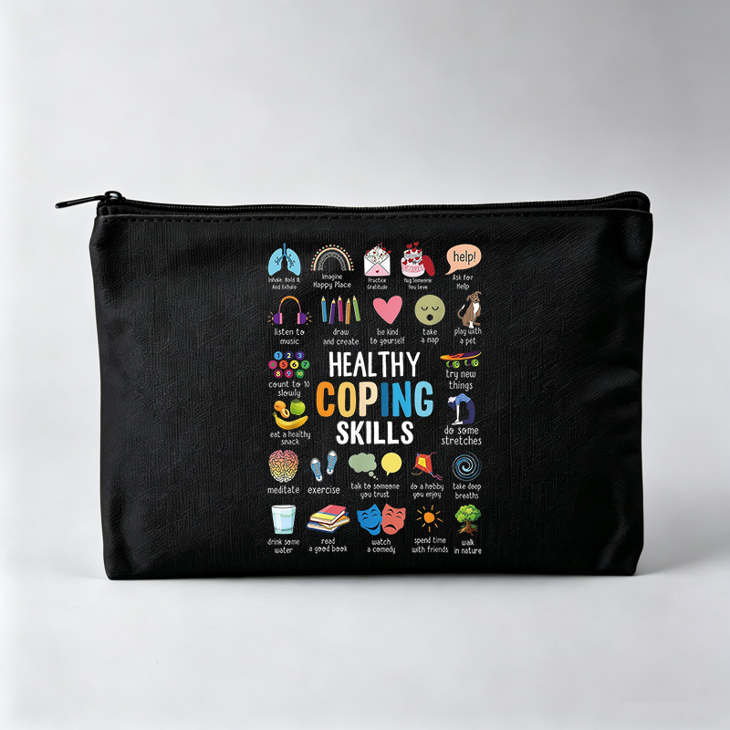 Bolsa de Maquiagem com Estampa - Health Wellness Mental Health avaliação e preço
